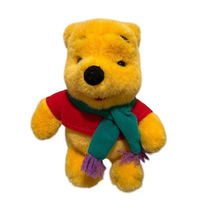 Disney Mattel Winnie The Pooh Scarf Stuffed Plush Doll Toy Holiday 8”