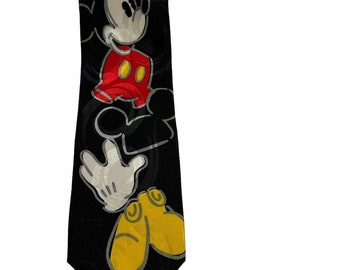 Gants avec oreilles de Mickey Mouse Walt Disney World vintage bande dessinée fantaisie cravate