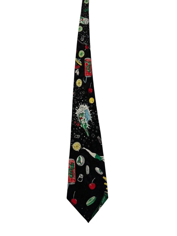 Nicole Miller 7 Up Seven Up Soda Diet Cherry Vintage Novelty Necktie Advertising View 3