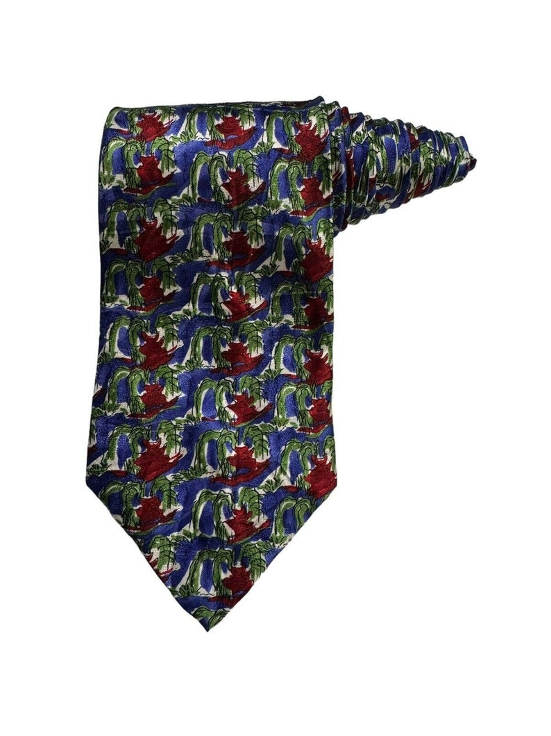 J Garcia im Park Vintage Neuheit Krawatte 100% Seide Bild 1