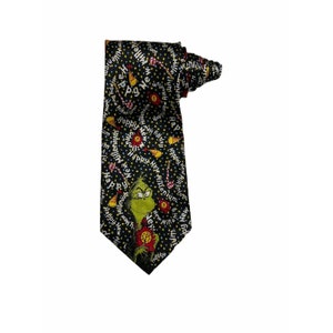 Dr Seuss The Grinch Happy New Millenium Cartoon Novelty Vintage Necktie