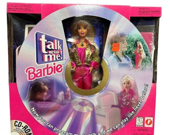 Barbie Talk With Me Doll W Cd ROM More! 1997 Mattel 17350 NEW