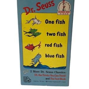Dr. Seuss Ein Fisch Zwei Fische Roter Fisch Blauer Fisch VHS Videokassette 1989