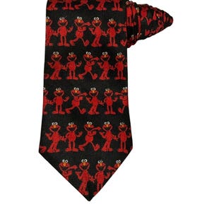 Sesame Street Elmo Cartoon Vintage Novelty Necktie 100% Polyester