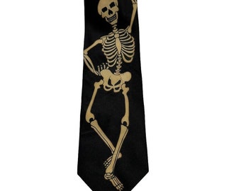 Ralph Marlin Skelett Halloween Neuheit Vintage Krawatte Polyester