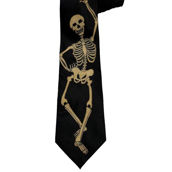 Ralph Marlin Skeleton Halloween Vintage Novelty Necktie Polyester