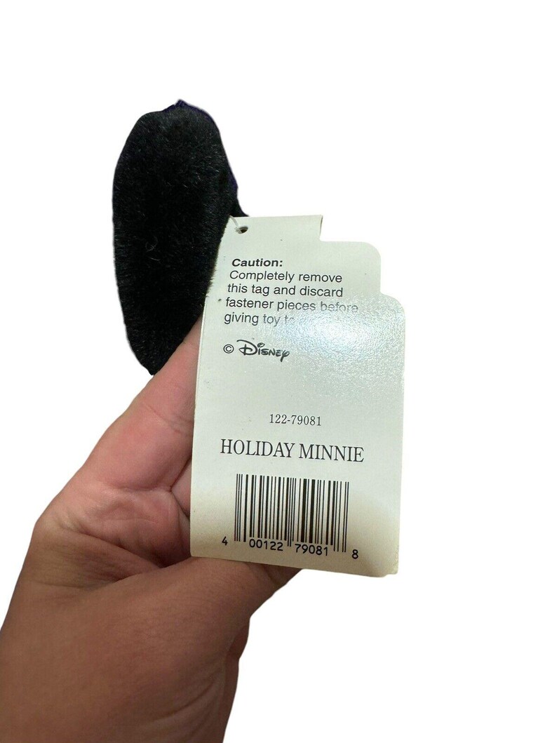 Walt Disney World Holiday Minnie Mouse Lila Gosedjur 40 cm Vintage bild 8