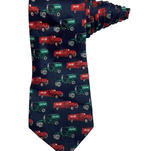 Rare Coca Cola Delivery Trucks Vintage Novelty Necktie 100% Silk
