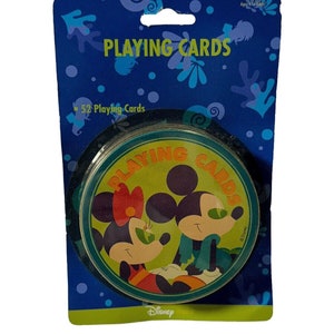Il Disney Store Topolino Minnie Round 52 Deck Carte da gioco con latta