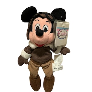 The Disney Store Mickey Mouse Pilot Bean Bag Stuffed Plush Toy 8” image 1
