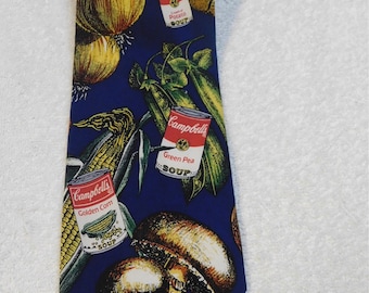 Campbells groentesoep Vintage blauwe stropdas Tie
