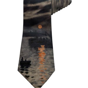 Reflets D’ Arts Impression Soleil Levant Claude Monet Vintage Novelty Necktie