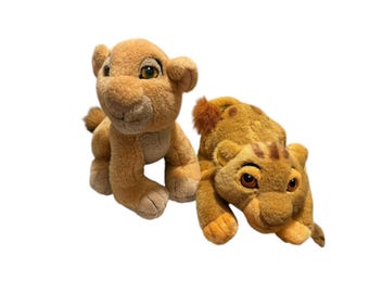 Lote de peluches vintage de Disney World Disneyland Simba Nala El Rey León 9”