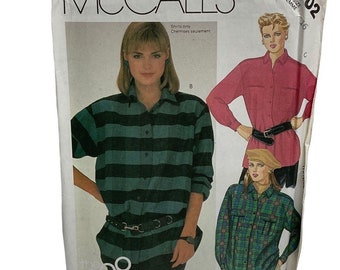 Mccalls 2102 The Gap Misses Button Front Shirt Sewing Pattern Size 16 Vintage