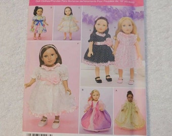 Simplicity Sewing Pattern 1297 18" Doll Clothes~ Dresses- Party & Formal