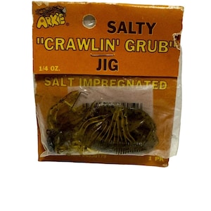 Arkie Salty Salt Impregnated Crawlin Gub Jig Fishing Lure Vintage