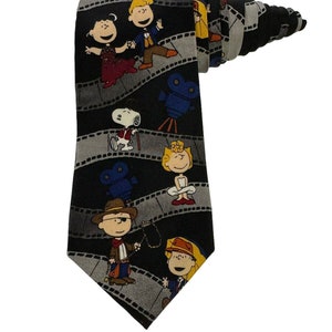 Peanuts Hollywood Salute Snoopy Charlie Brown Cowboy Marilyn Monroe Necktie Silk
