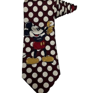Disney Mickey & Co Atlas Design Mickey Mouse Polka Dots Vintage Novelty Necktie