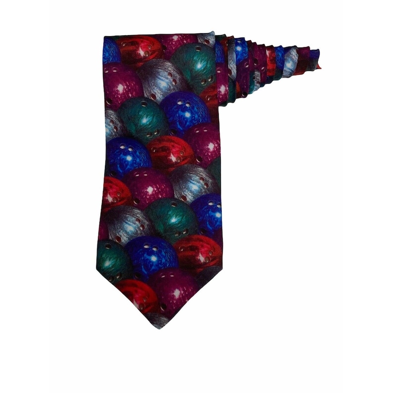 Ralph Marlin Just Balls Bowling Vintage Novelty Polyester Necktie