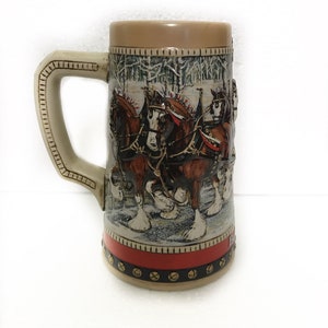Budweiser Beer Stein 1988 Clydesdales Christmas Holiday Tree Collectors Series