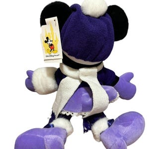 Walt Disney World Holiday Minnie Mouse Lila Gosedjur 40 cm Vintage bild 3