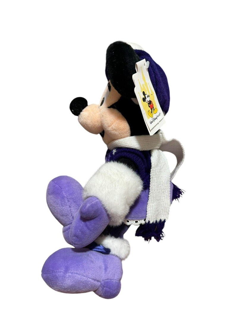 Walt Disney World Holiday Minnie Mouse Lila Gosedjur 40 cm Vintage bild 2