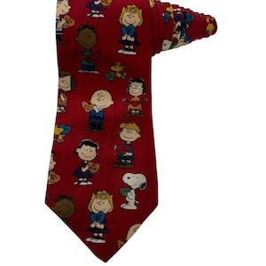 Peanuts Be Mine Valentines Conversation Hearts Vintage Necktie Silk Snoopy