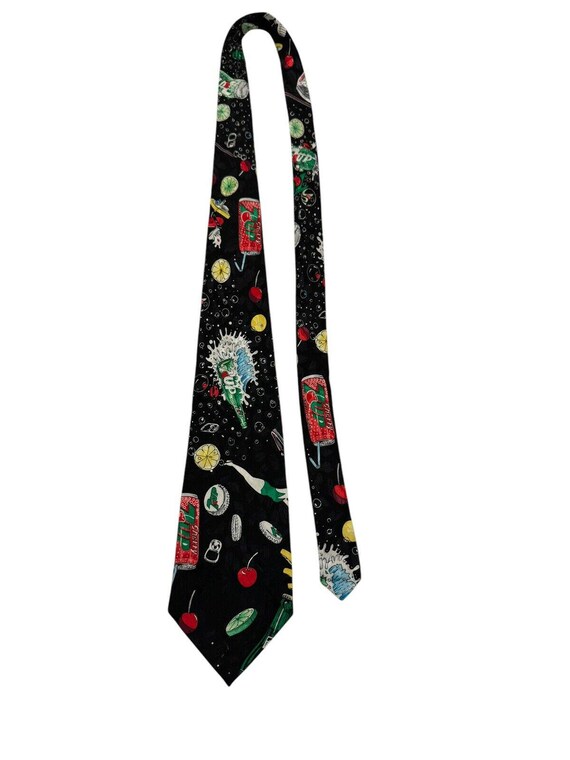 Nicole Miller 7 Up Seven Up Soda Diet Cherry Vintage Novelty Necktie Advertising View 2