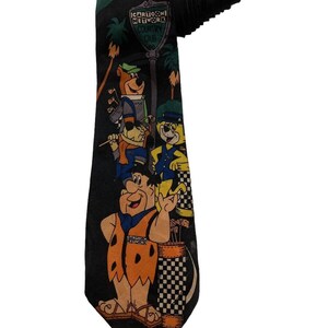 Cartoon Network Country Club Fred Flintstone Yogi Bear Top Cat Necktie Vintage