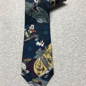 Disney Mickey Unlimited Mickey Mouse Goofy Car Vintage Tie Necktie