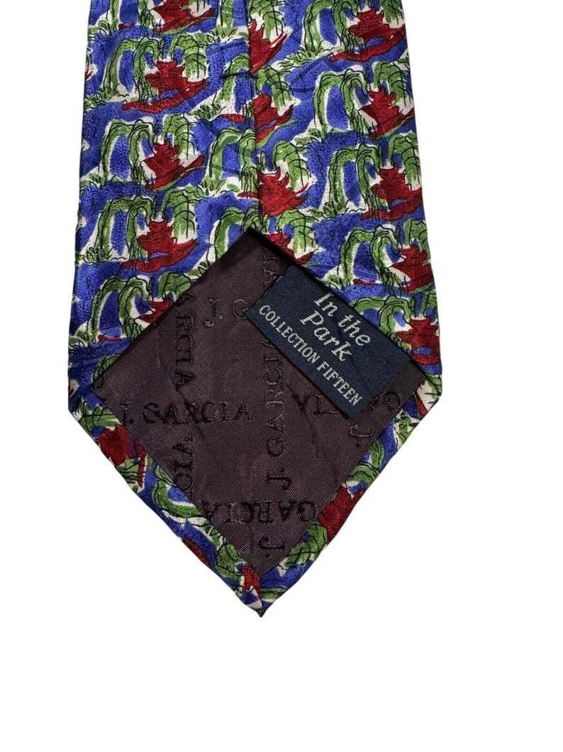 J Garcia im Park Vintage Neuheit Krawatte 100% Seide Bild 5