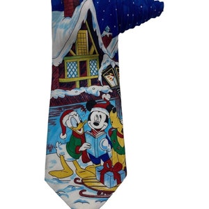 Disney Mickey Unlimited Balancine Mickey Mouse Donald Duck Caroling Necktie