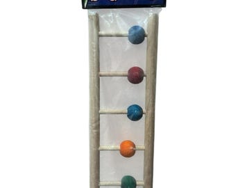 Escalera de madera para pájaros de 30 cm con cuentas, de Bob's Pet Products, estilo vintage de los años 2000 (Y2K).