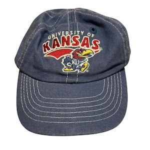 Champions University Of Kansas Jayhawks Youth Denim Hat Cap Adjustable Vintage