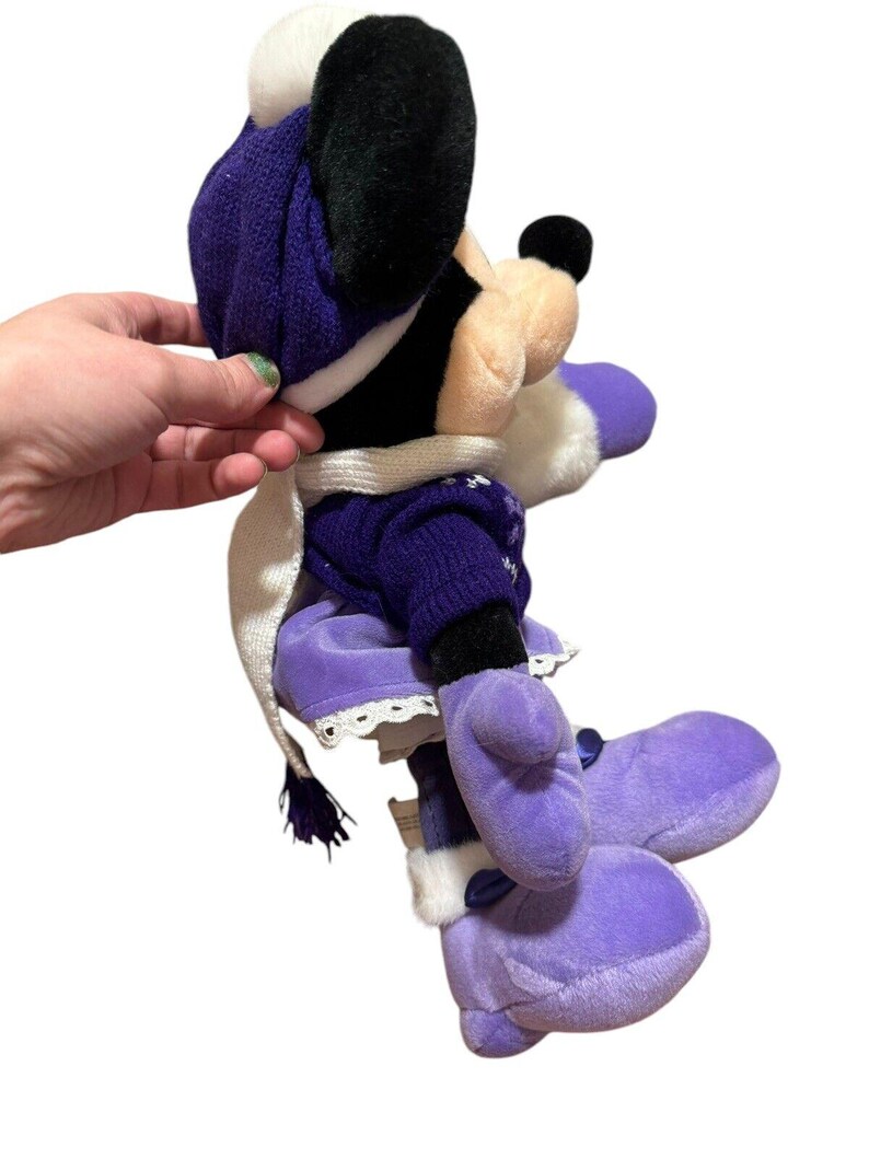 Walt Disney World Holiday Minnie Mouse Lila Gosedjur 40 cm Vintage bild 4