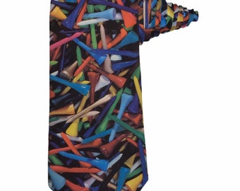 Ralph Marlin Tie Vintage USA 1994 Golf Tees Polyester Novelty Sports