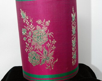 Mediterranean Spanish gold up-cycled sari silk Pillbox hat: Byzantine,Ottoman Egyptian Mamluk 5-16th c SCA LARP Green