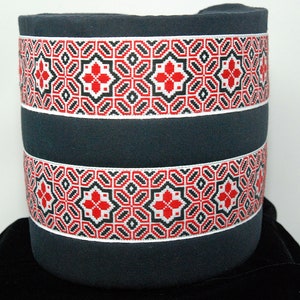 Byzantine Mamluk Russian Ukraine Unisex Men&#39;s Women black red white Tall pillbox hat SCA LARP Cosplay Scythian Ottoman Mughul Indian