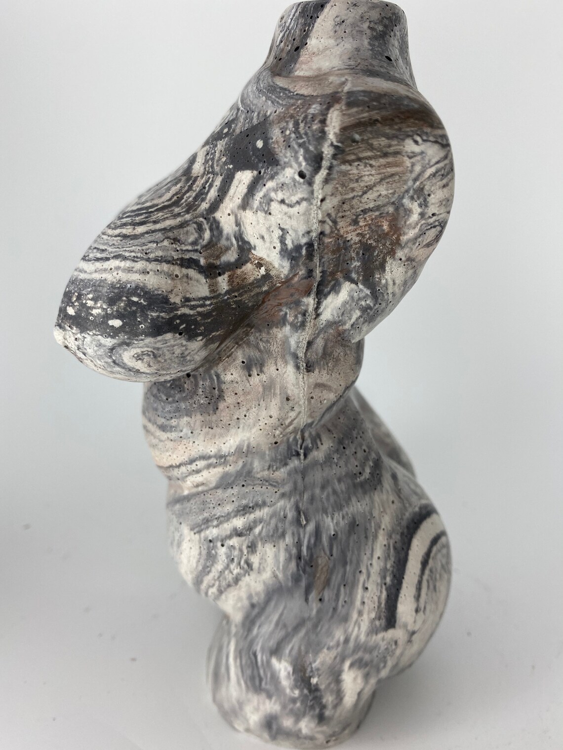 Moderne schwarze weiße und braune Marmor Effekt kurvige | Etsy