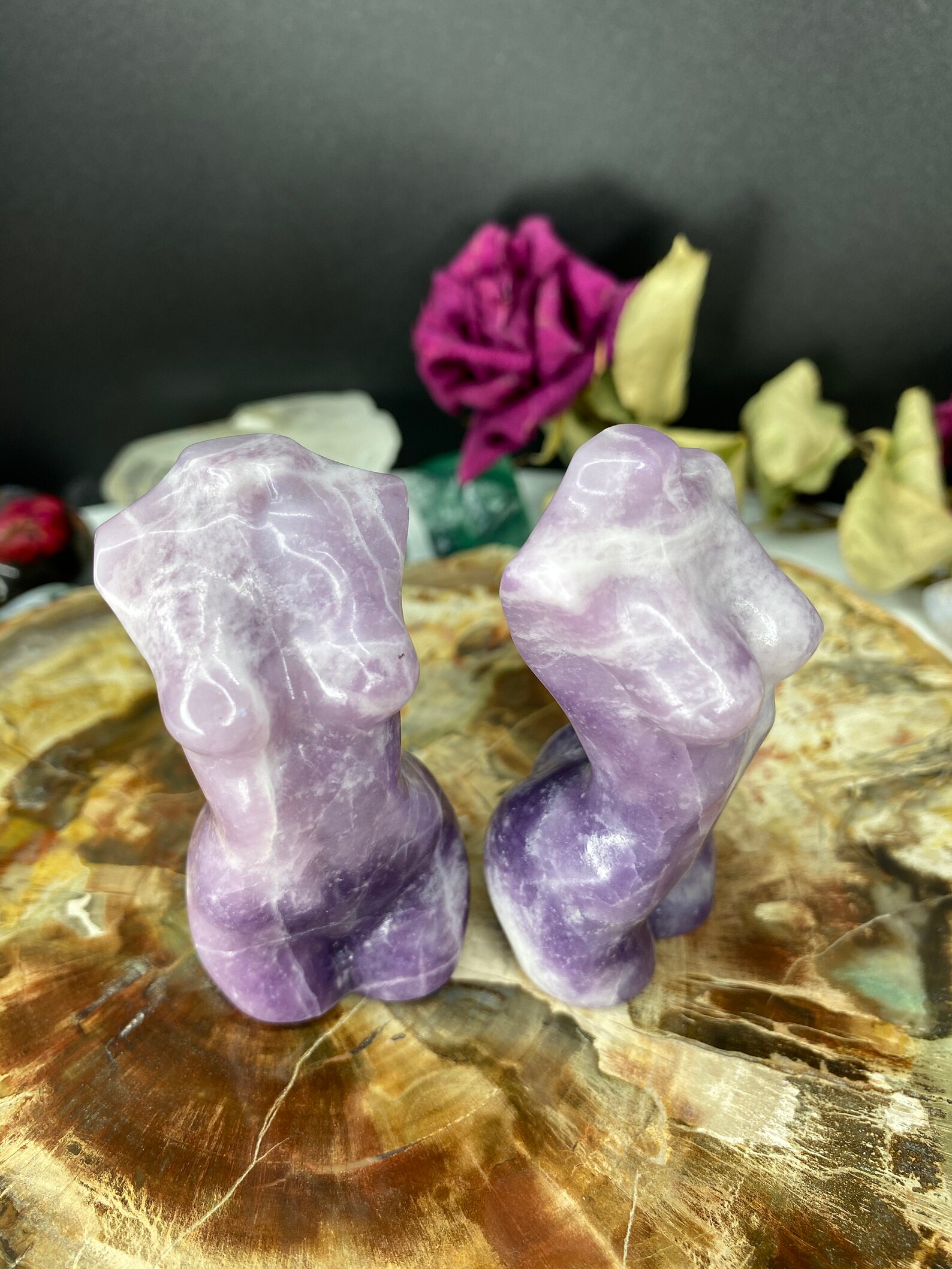 Lepidolite/Purple Mica Stone Carved Goddess Statue | Etsy
