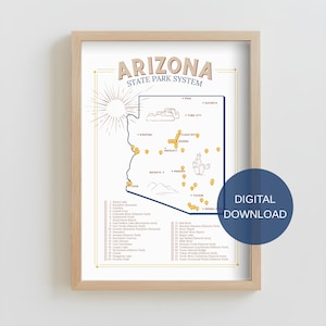 Arizona State Park Checklist – Printable PDF Digital Download for Outdoor Adventures