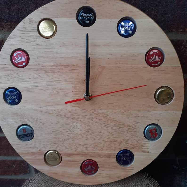 Unusual 25cm Wooden Bottle Cap Clock Beer caps Cava caps Etsy
