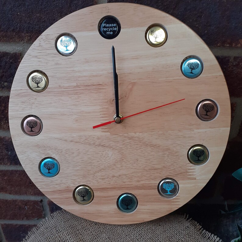 Unusual 25cm Wooden Bottle Cap Clock Beer caps Cava caps Etsy