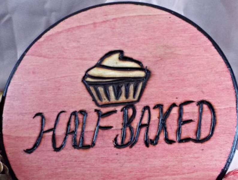 Half Baked Cupcake Patty Cake Food Dessert Edibles Circle Pink Half Baked Cupcake Patty Cake Food Dessert Edibles Circle Pink