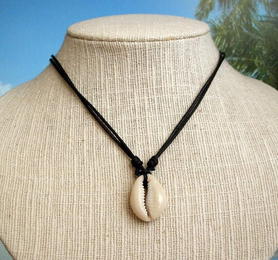 Cowrie Shell Necklace Men's Jewelry Ajustable Black or Etsy