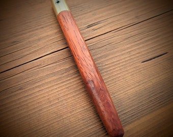 Padauk handmade marking tool handle. Wooden handle with brass ferule