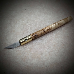 Handmade masur birch marking knife - woodwork craft utility knife