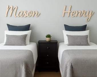 Custom Twins Name Sign: Elegant Script Nursery Decor - Shared Room