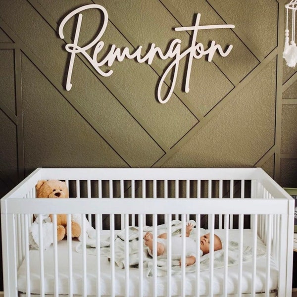 Custom Name Sign Personalized Wooden Name Sign for Nursery Wall Decor Wood Letters Baby Nursery Name Sign Wooden Sign Baby Name Sign