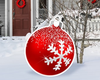 Outdoor Christmas Ball Decorations | Holiday Ornament Yard Sign | Giant Ball Decoration | Holiday Outdoor Decor | Lawn Ornament